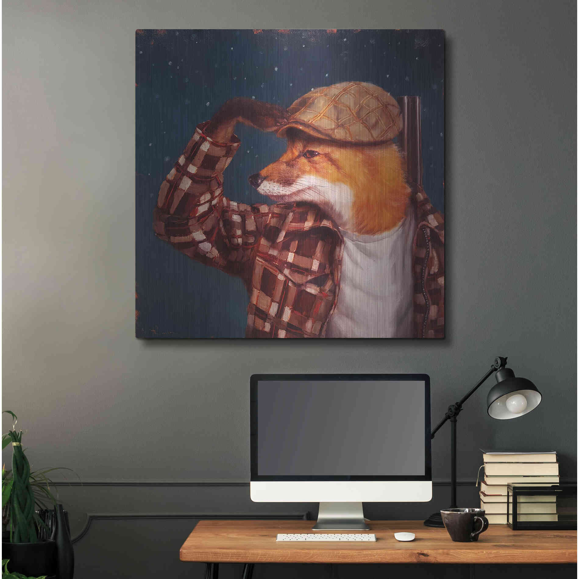 Luxe Metal Art 'Fox Hunt' by Lucia Heffernan, Metal Wall Art,36x36