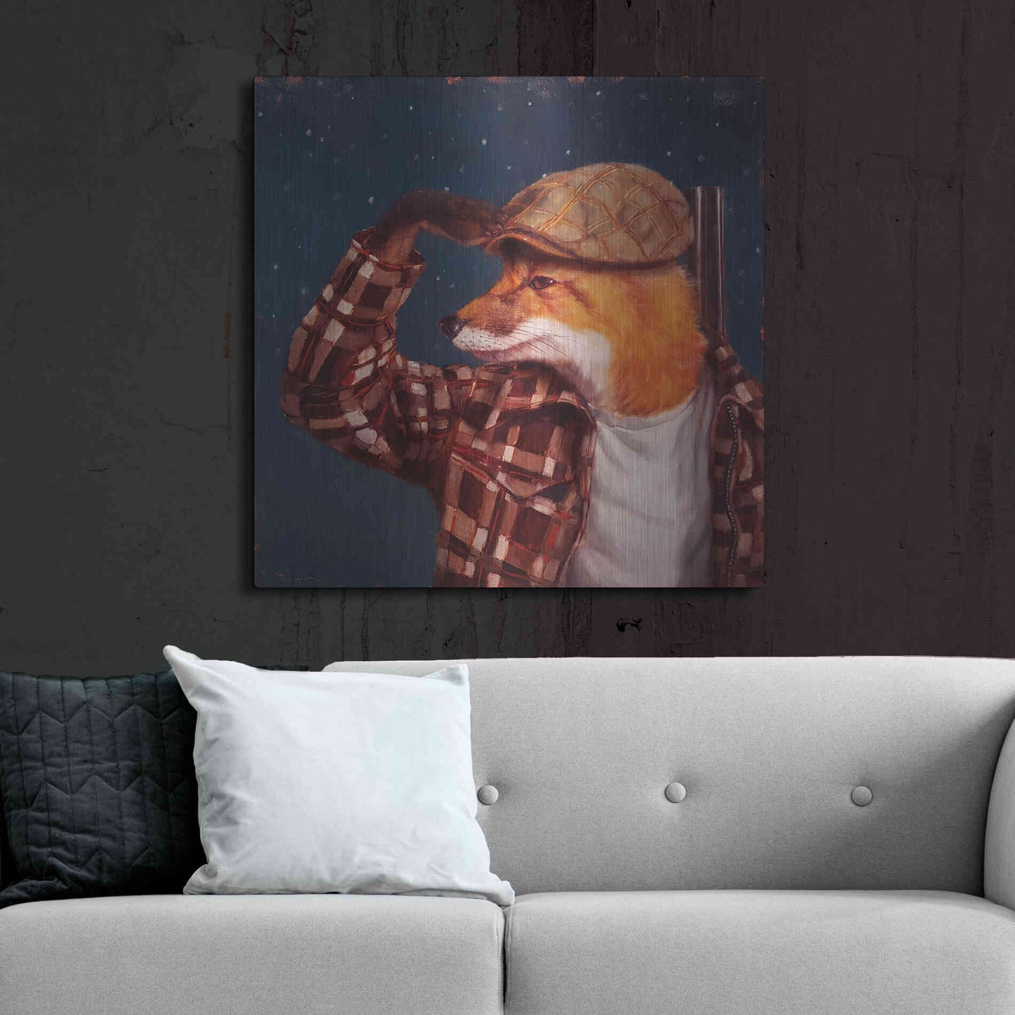 Luxe Metal Art 'Fox Hunt' by Lucia Heffernan, Metal Wall Art,36x36