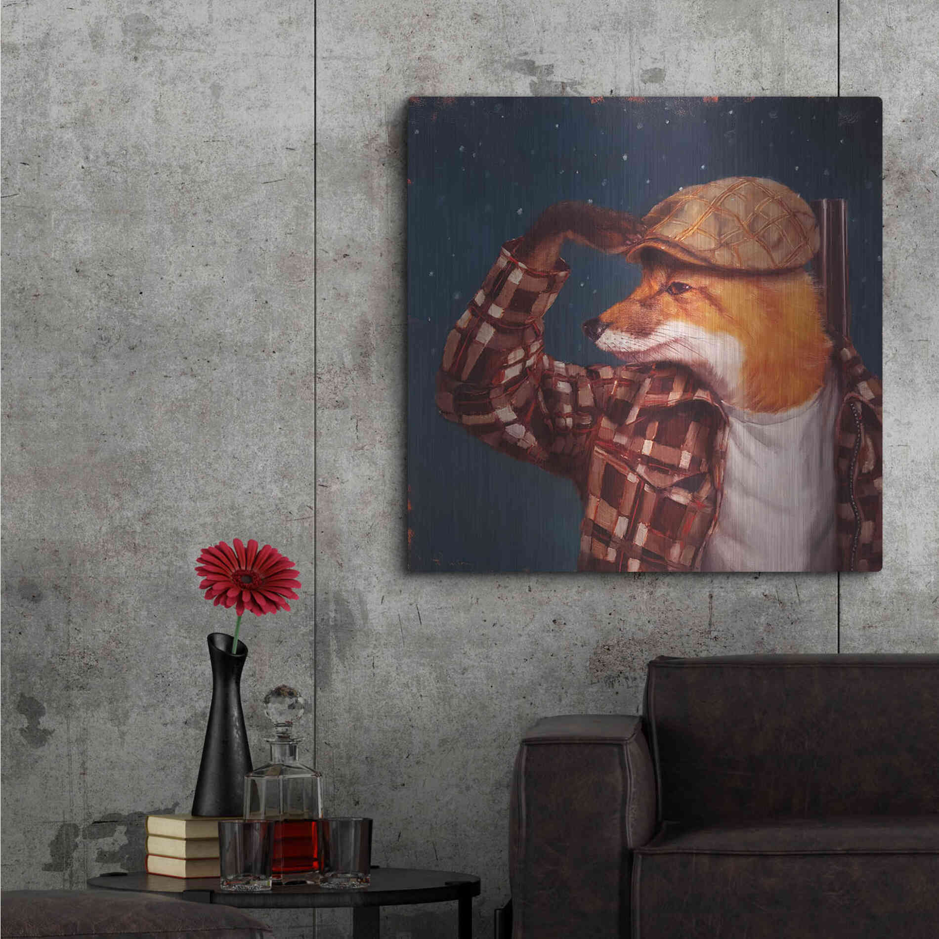 Luxe Metal Art 'Fox Hunt' by Lucia Heffernan, Metal Wall Art,36x36