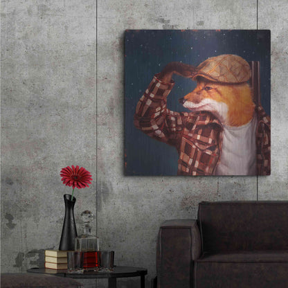 Luxe Metal Art 'Fox Hunt' by Lucia Heffernan, Metal Wall Art,36x36