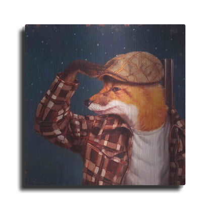 Luxe Metal Art 'Fox Hunt' by Lucia Heffernan, Metal Wall Art