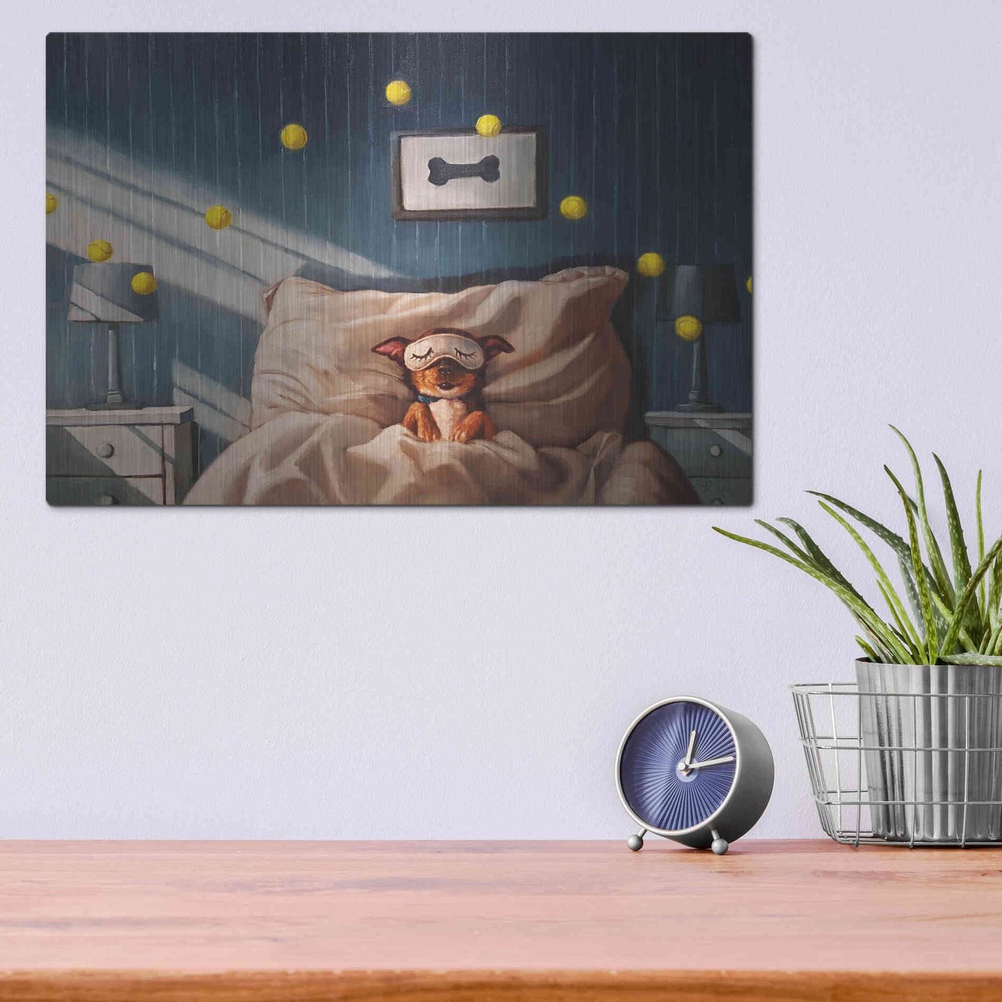 Luxe Metal Art 'Bentley's Dream' by Lucia Heffernan, Metal Wall Art,16x12