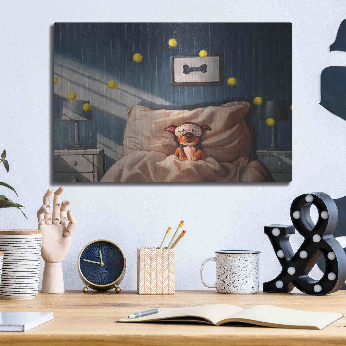 Luxe Metal Art 'Bentley's Dream' by Lucia Heffernan, Metal Wall Art,16x12