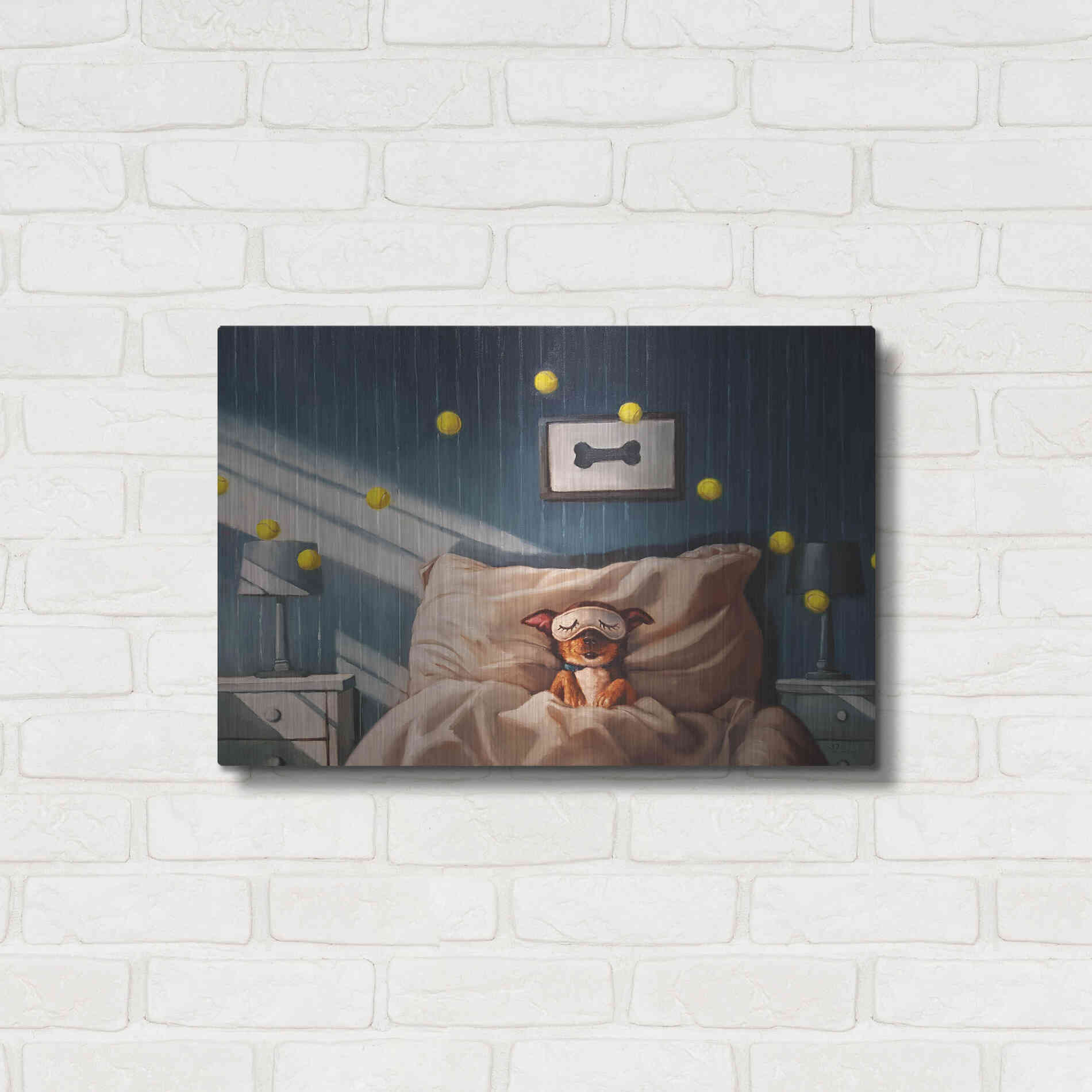 Luxe Metal Art 'Bentley's Dream' by Lucia Heffernan, Metal Wall Art,24x16