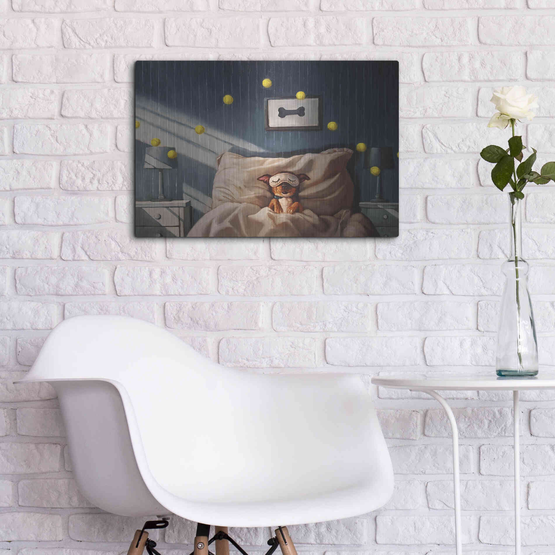 Luxe Metal Art 'Bentley's Dream' by Lucia Heffernan, Metal Wall Art,24x16