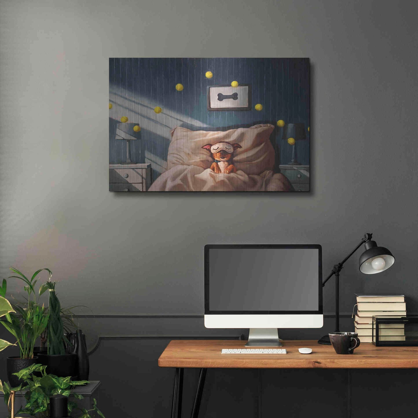 Luxe Metal Art 'Bentley's Dream' by Lucia Heffernan, Metal Wall Art,36x24