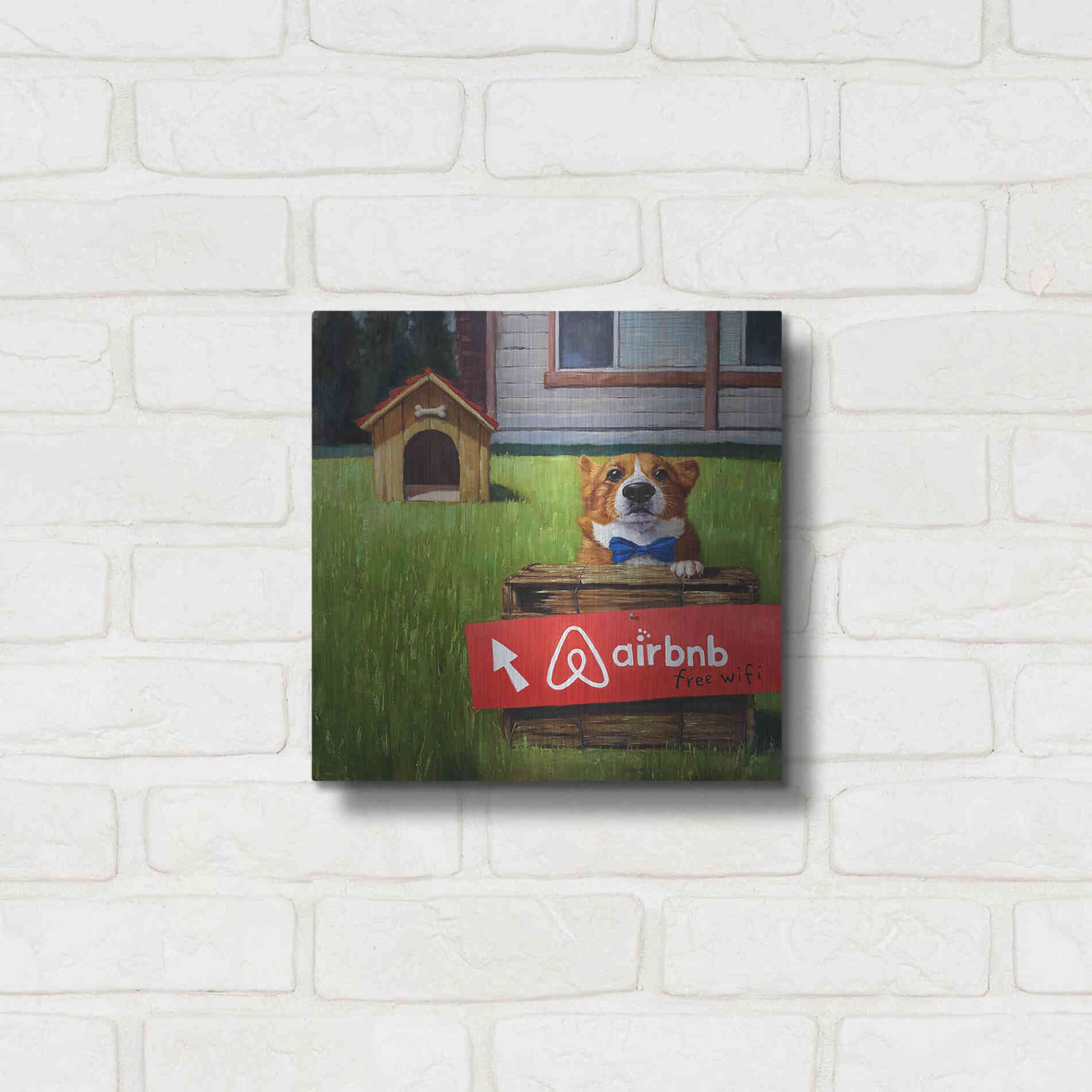 Luxe Metal Art 'K9 BNB' by Lucia Heffernan, Metal Wall Art,12x12