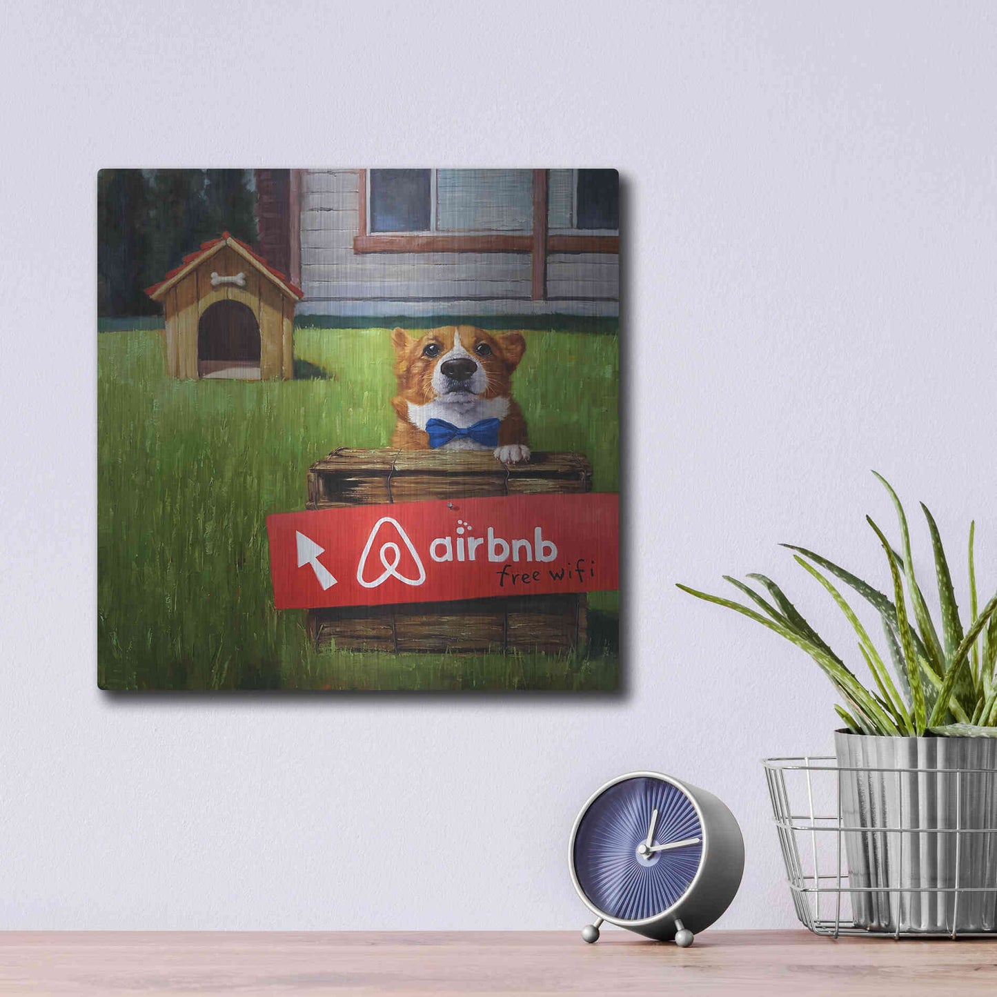 Luxe Metal Art 'K9 BNB' by Lucia Heffernan, Metal Wall Art,12x12