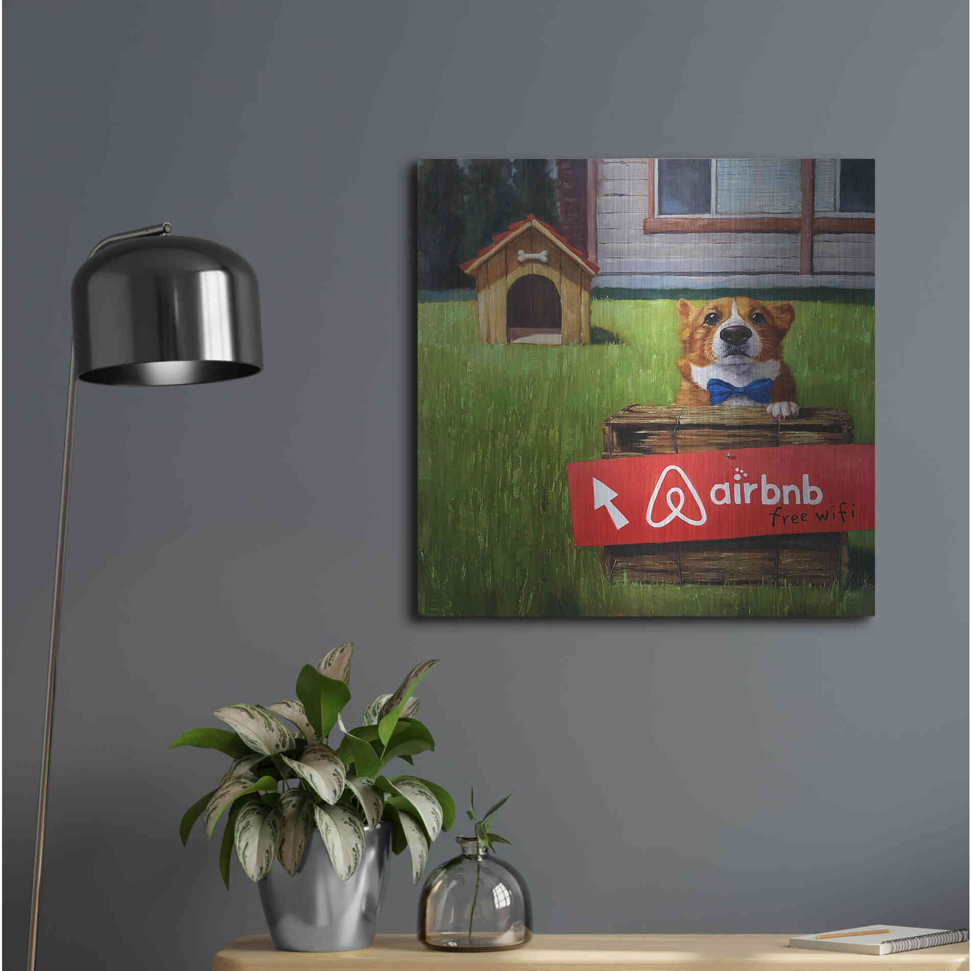 Luxe Metal Art 'K9 BNB' by Lucia Heffernan, Metal Wall Art,24x24