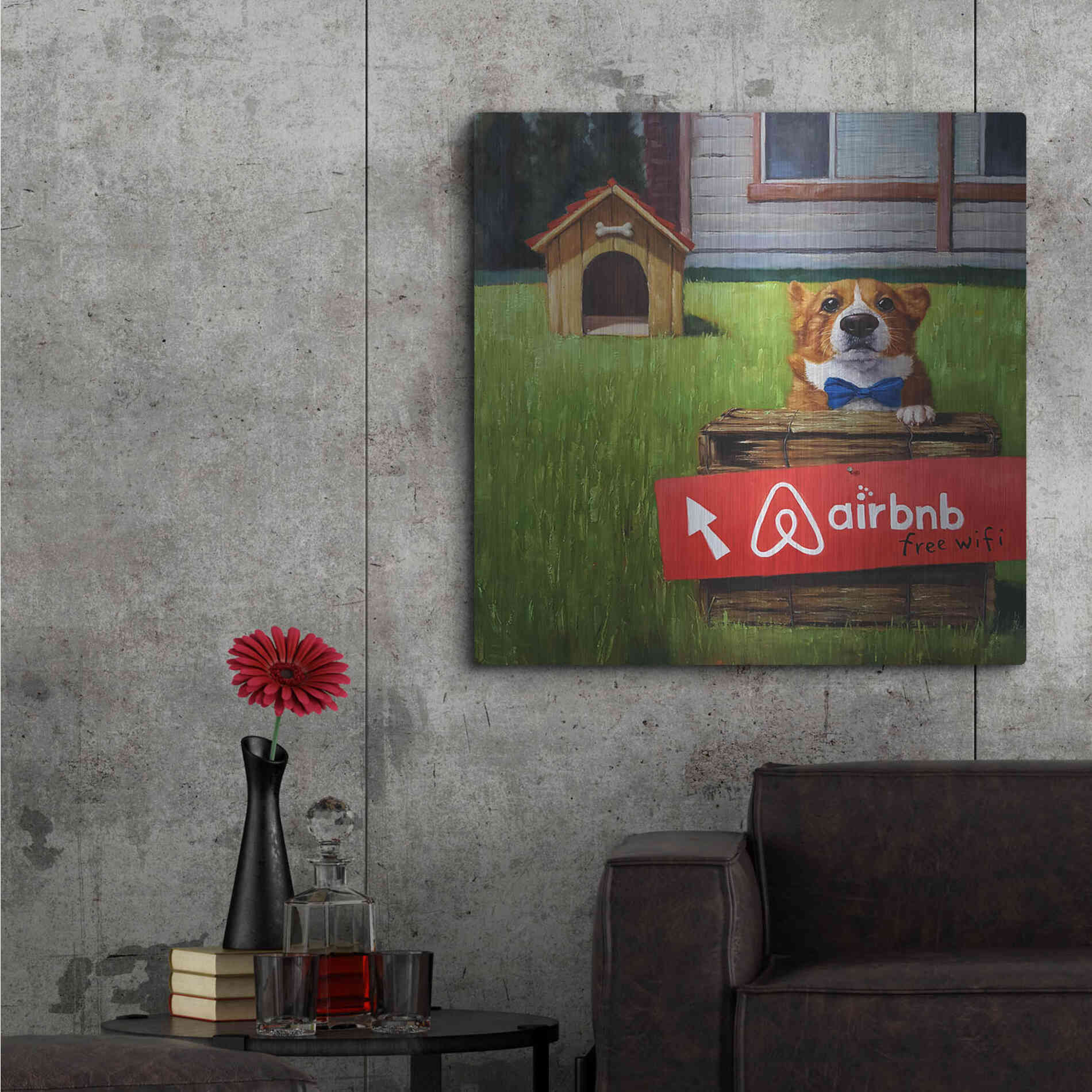 Luxe Metal Art 'K9 BNB' by Lucia Heffernan, Metal Wall Art,36x36