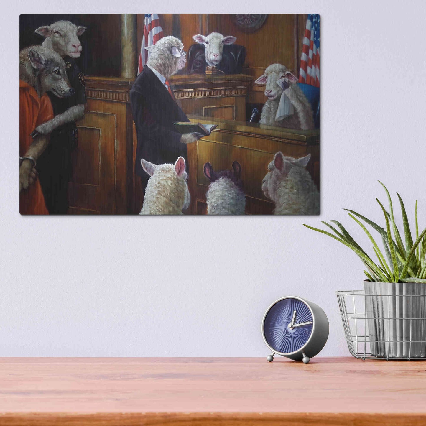 Luxe Metal Art 'Eyewitness' by Lucia Heffernan, Metal Wall Art,16x12