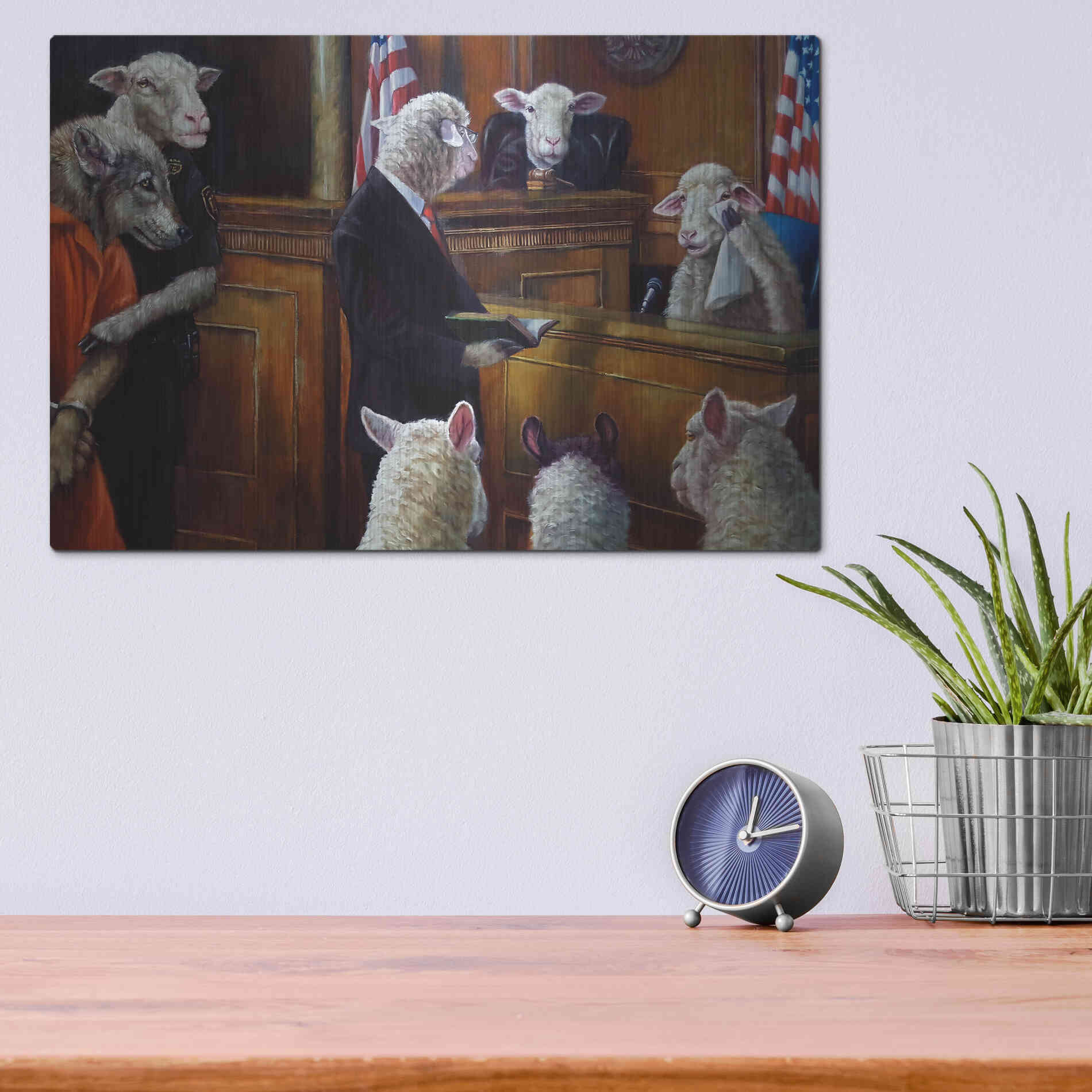 Luxe Metal Art 'Eyewitness' by Lucia Heffernan, Metal Wall Art,16x12