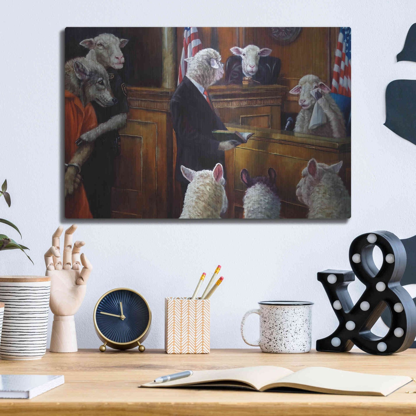 Luxe Metal Art 'Eyewitness' by Lucia Heffernan, Metal Wall Art,16x12