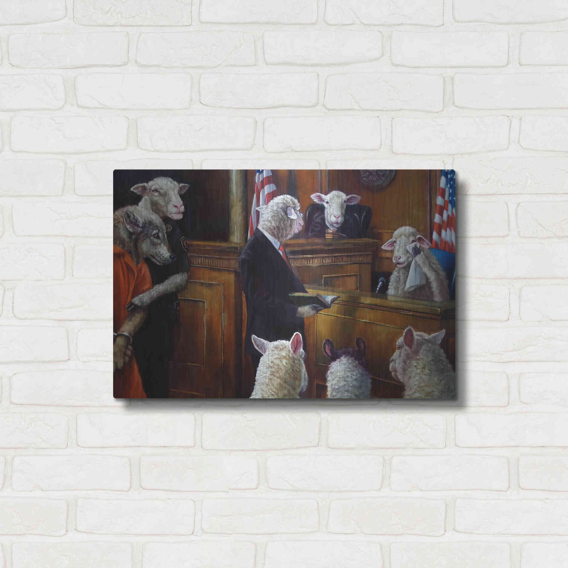 Luxe Metal Art 'Eyewitness' by Lucia Heffernan, Metal Wall Art,24x16