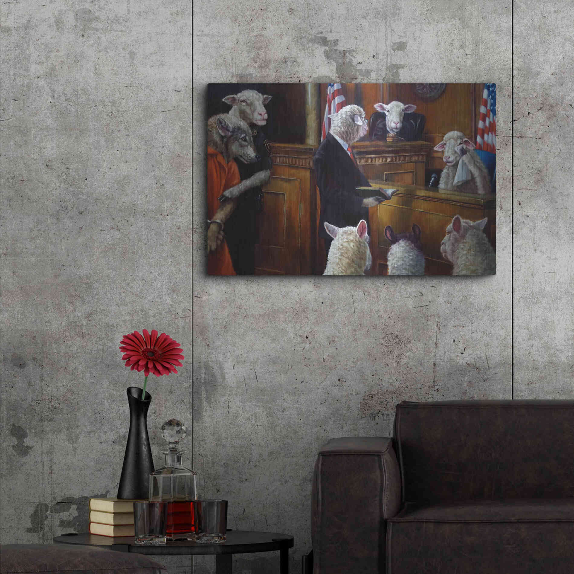 Luxe Metal Art 'Eyewitness' by Lucia Heffernan, Metal Wall Art,36x24