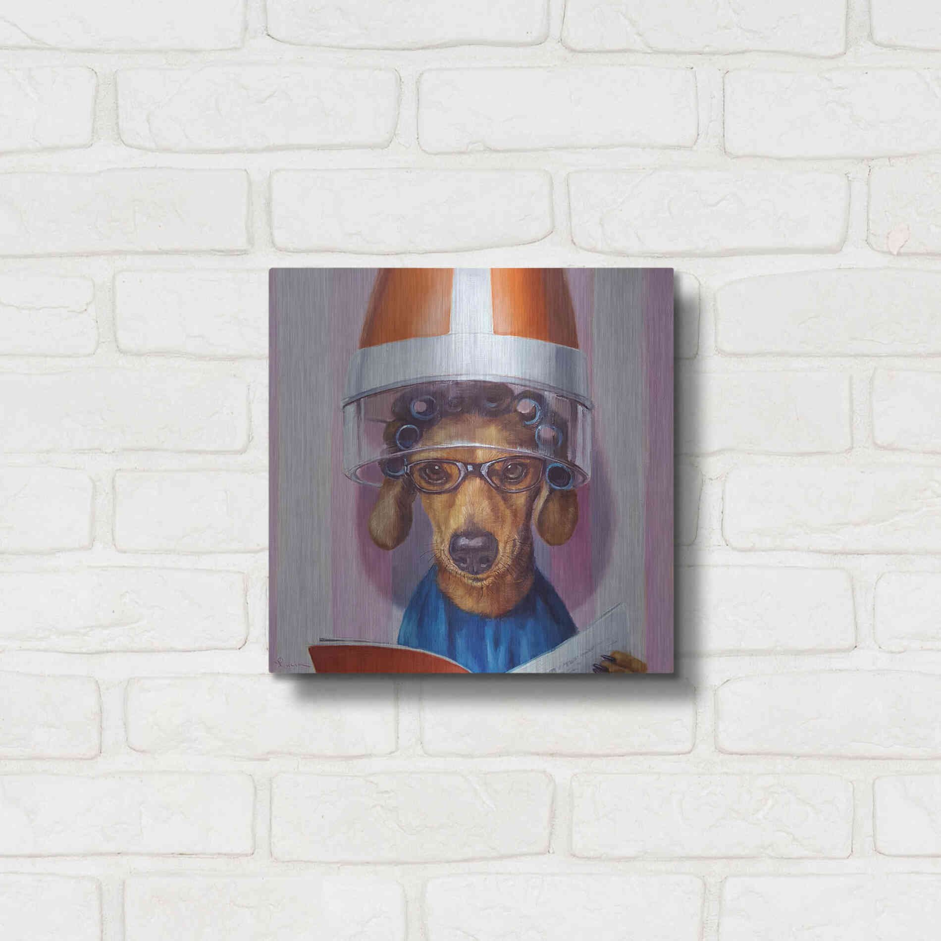 Luxe Metal Art 'Ms. Canela' by Lucia Heffernan, Metal Wall Art,12x12