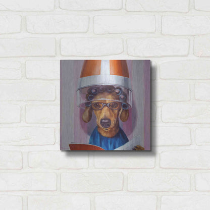 Luxe Metal Art 'Ms. Canela' by Lucia Heffernan, Metal Wall Art,12x12