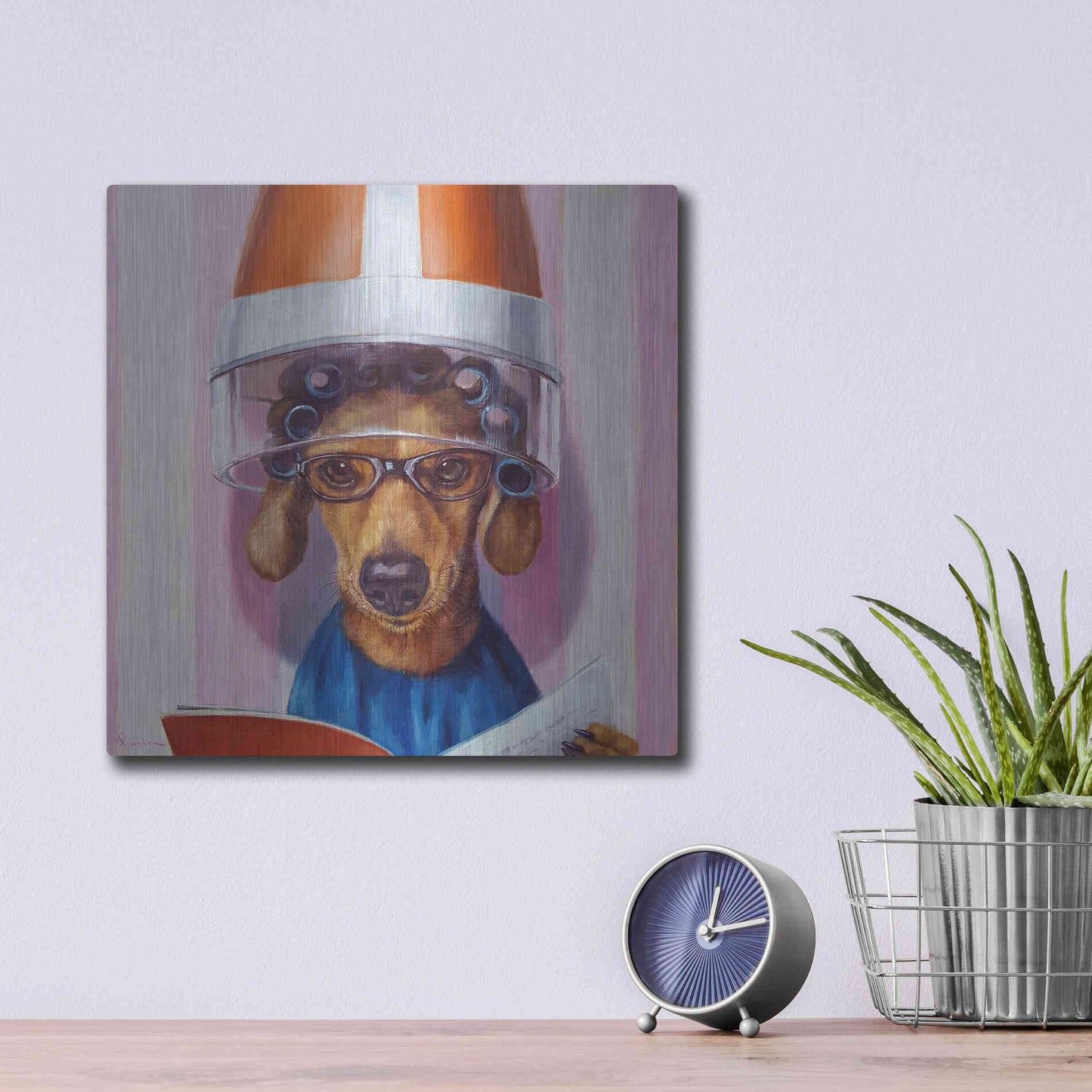 Luxe Metal Art 'Ms. Canela' by Lucia Heffernan, Metal Wall Art,12x12