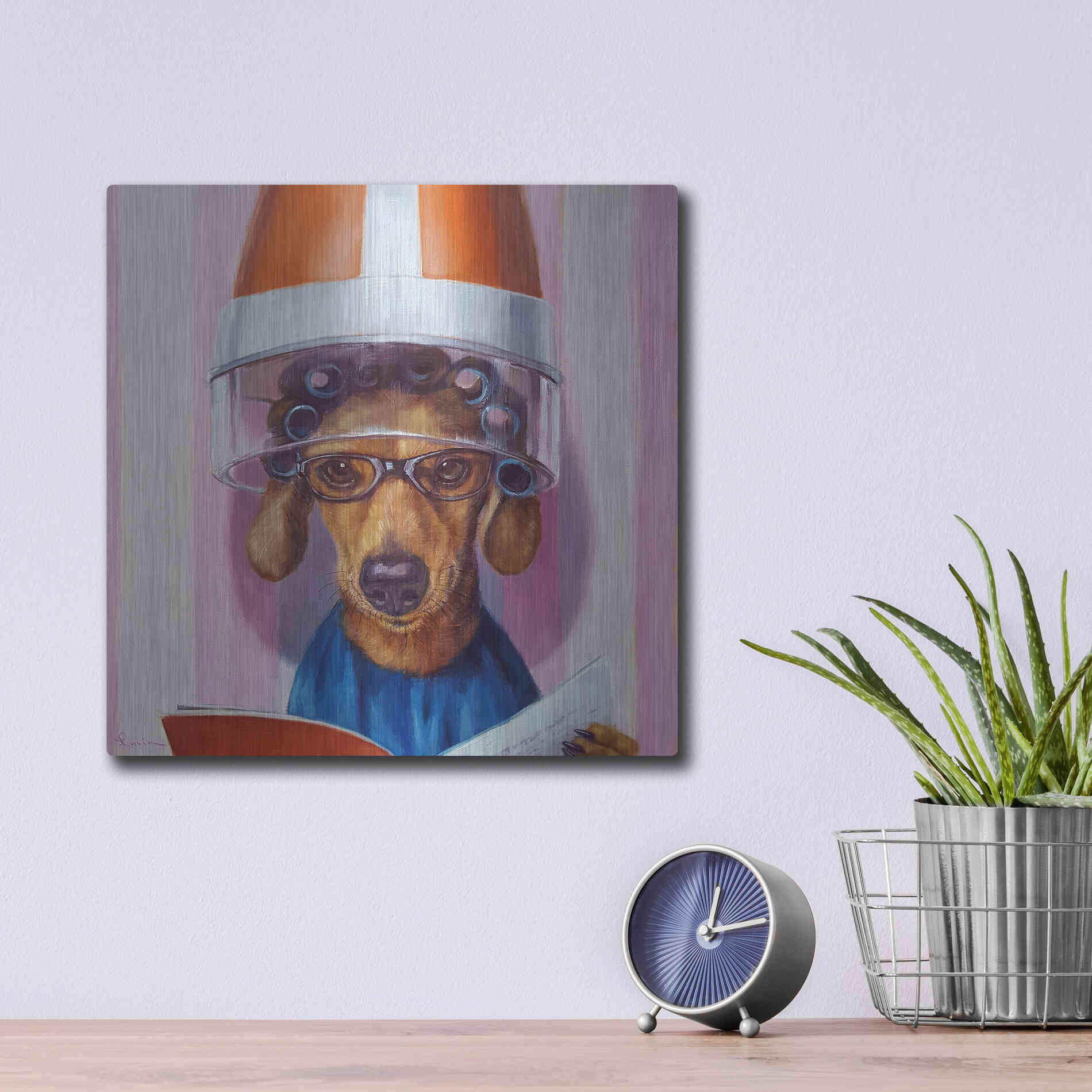 Luxe Metal Art 'Ms. Canela' by Lucia Heffernan, Metal Wall Art,12x12