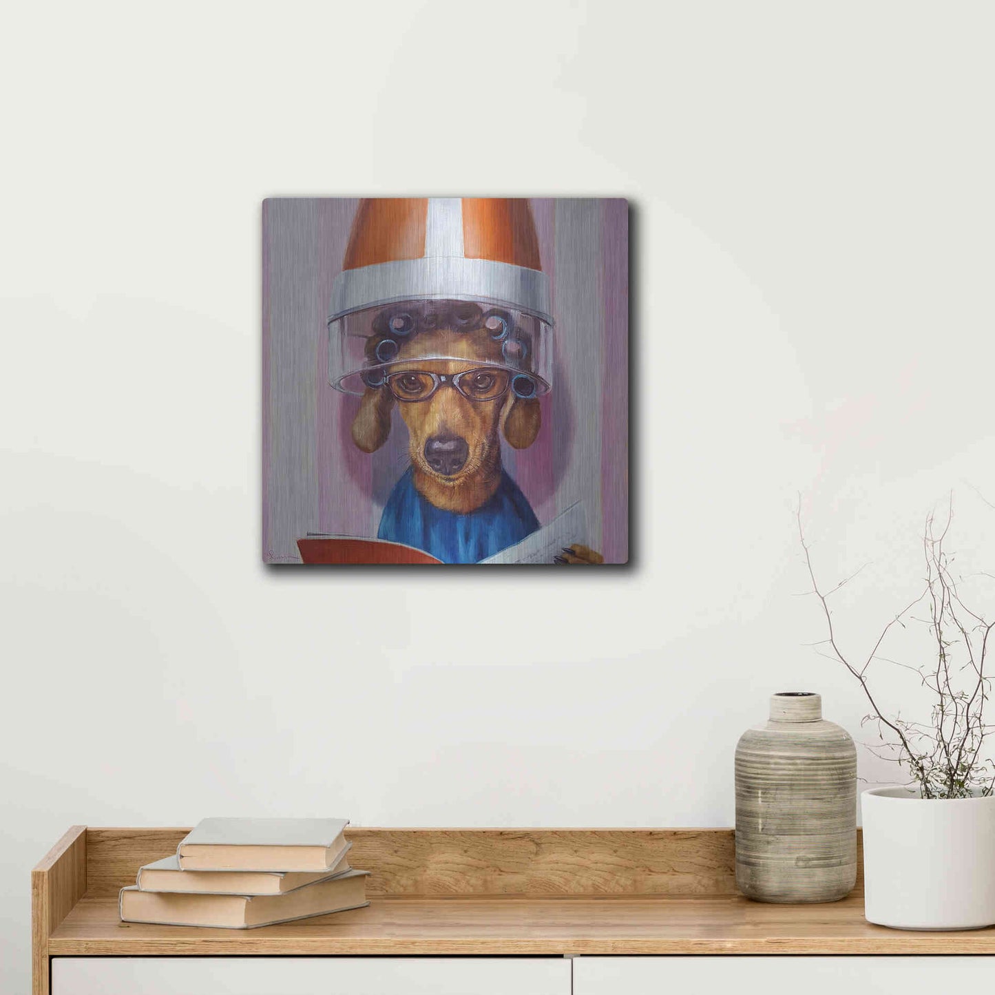 Luxe Metal Art 'Ms. Canela' by Lucia Heffernan, Metal Wall Art,12x12