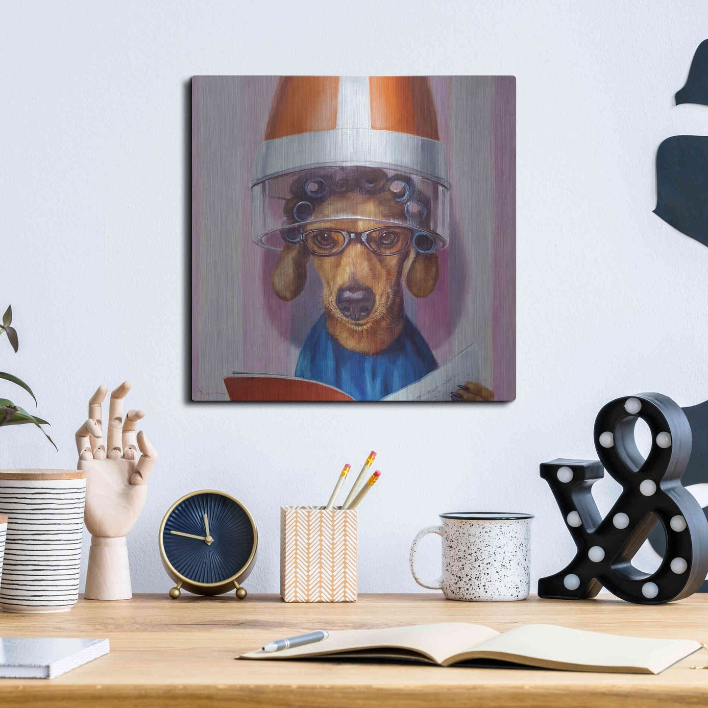 Luxe Metal Art 'Ms. Canela' by Lucia Heffernan, Metal Wall Art,12x12