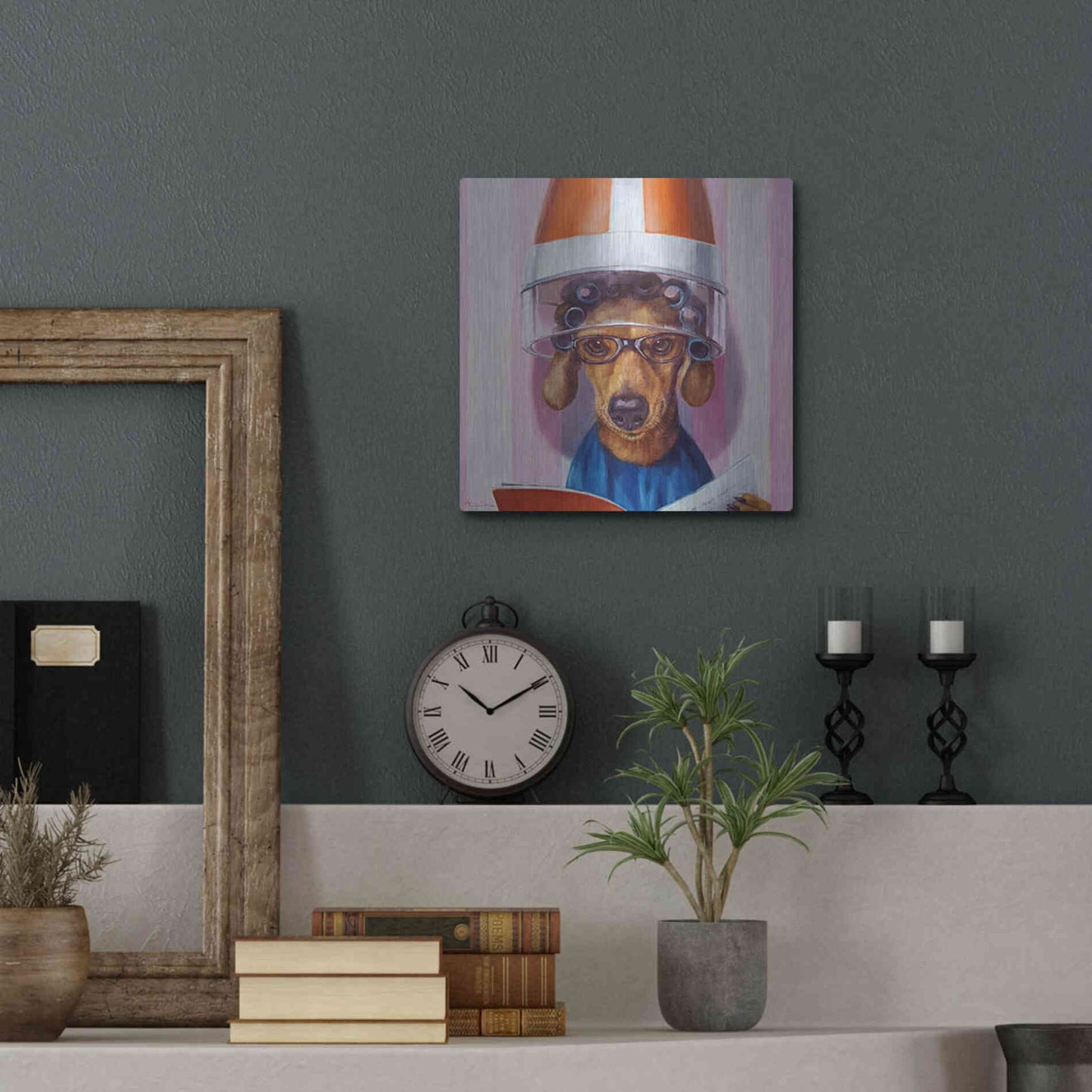 Luxe Metal Art 'Ms. Canela' by Lucia Heffernan, Metal Wall Art,12x12