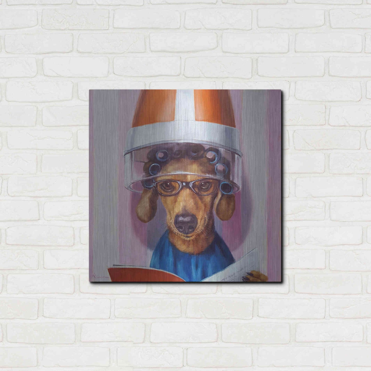 Luxe Metal Art 'Ms. Canela' by Lucia Heffernan, Metal Wall Art,24x24