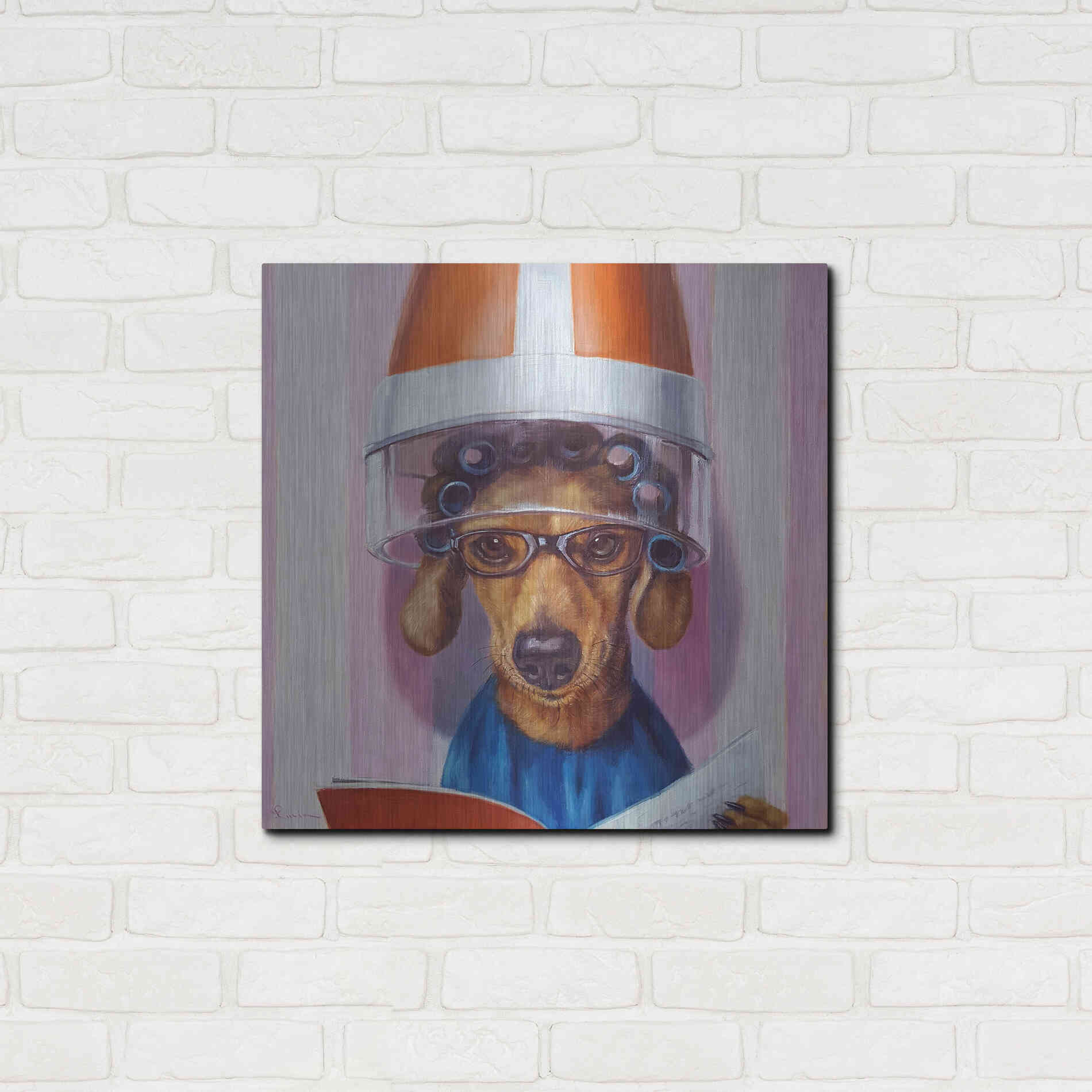 Luxe Metal Art 'Ms. Canela' by Lucia Heffernan, Metal Wall Art,24x24