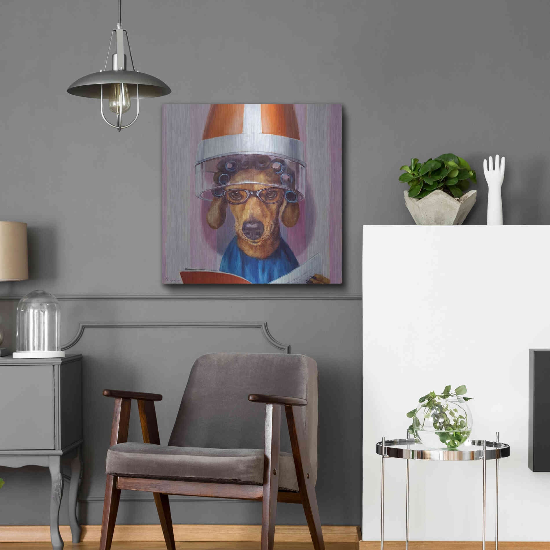 Luxe Metal Art 'Ms. Canela' by Lucia Heffernan, Metal Wall Art,24x24