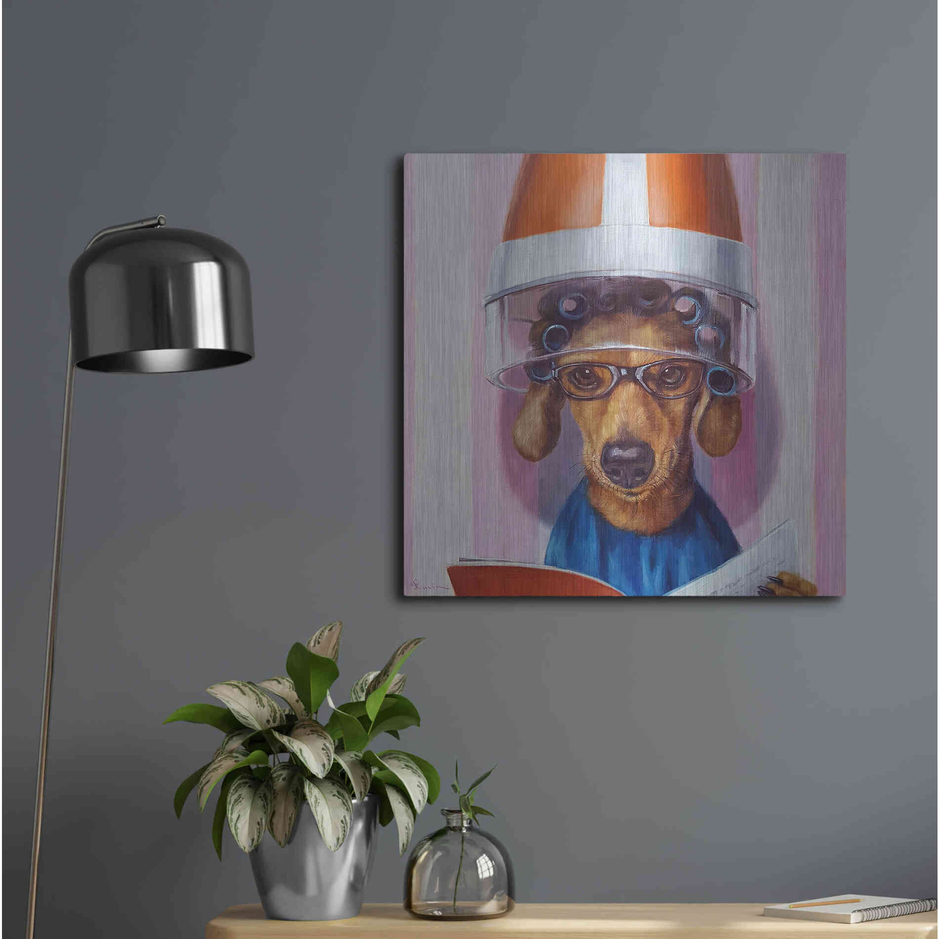 Luxe Metal Art 'Ms. Canela' by Lucia Heffernan, Metal Wall Art,24x24