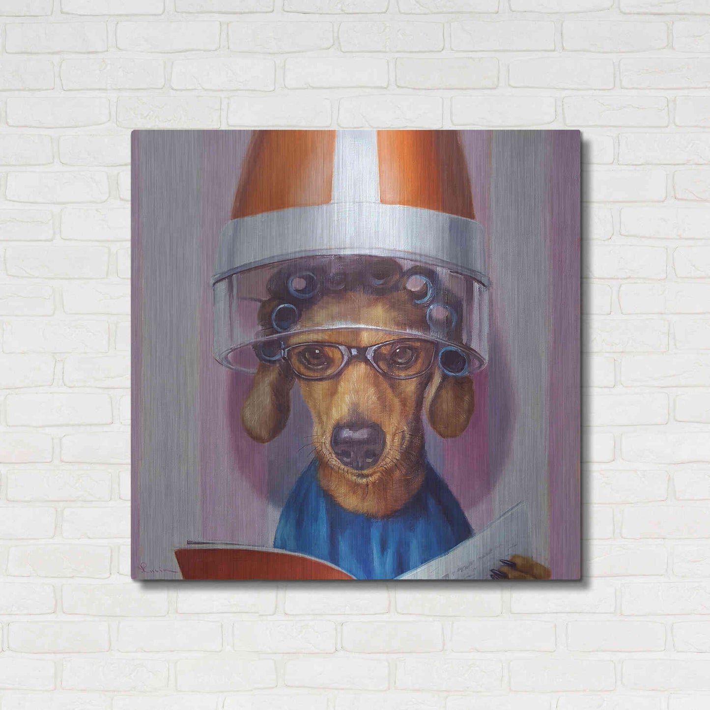 Luxe Metal Art 'Ms. Canela' by Lucia Heffernan, Metal Wall Art,36x36