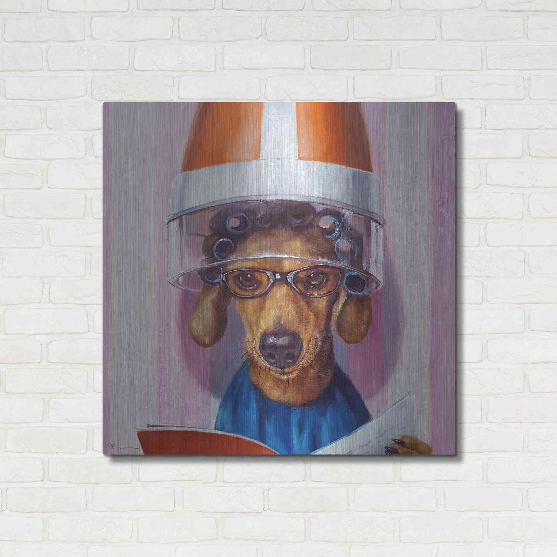 Luxe Metal Art 'Ms. Canela' by Lucia Heffernan, Metal Wall Art,36x36