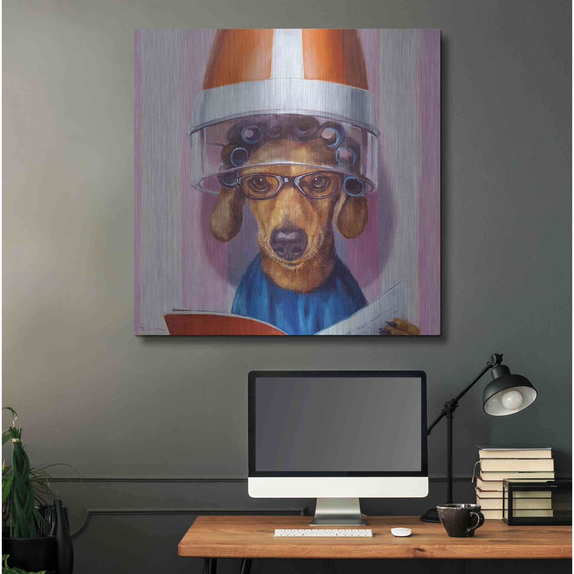 Luxe Metal Art 'Ms. Canela' by Lucia Heffernan, Metal Wall Art,36x36