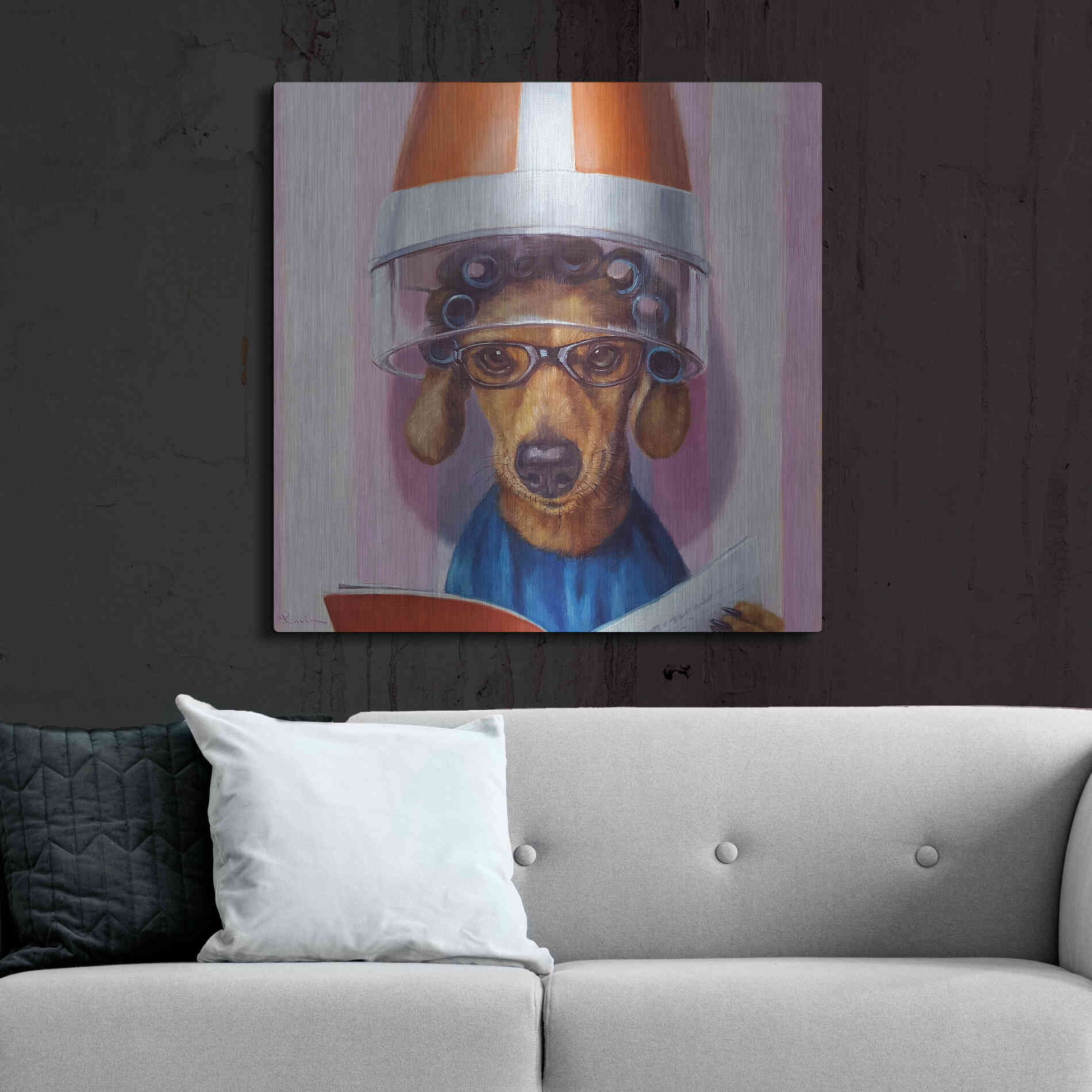 Luxe Metal Art 'Ms. Canela' by Lucia Heffernan, Metal Wall Art,36x36