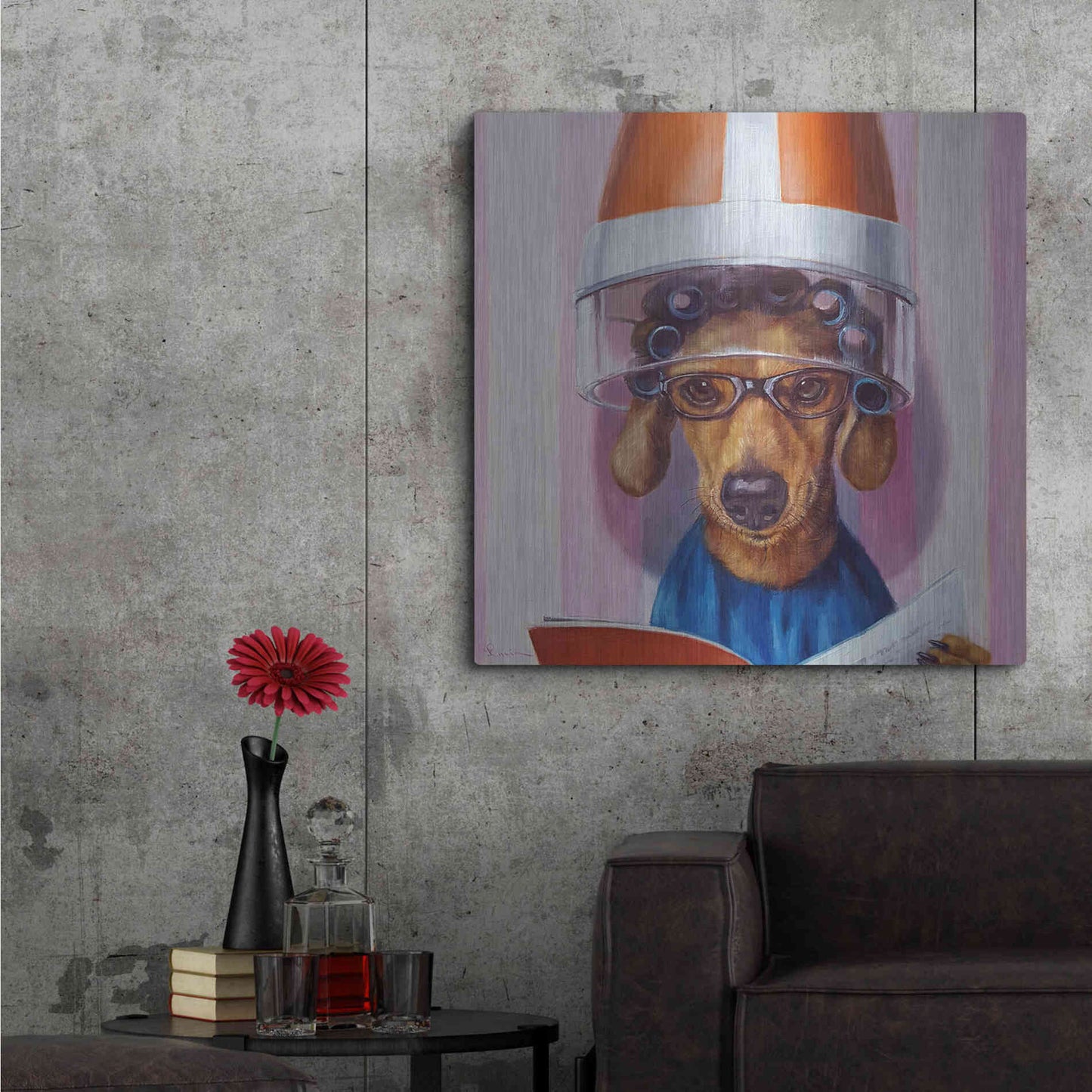 Luxe Metal Art 'Ms. Canela' by Lucia Heffernan, Metal Wall Art,36x36