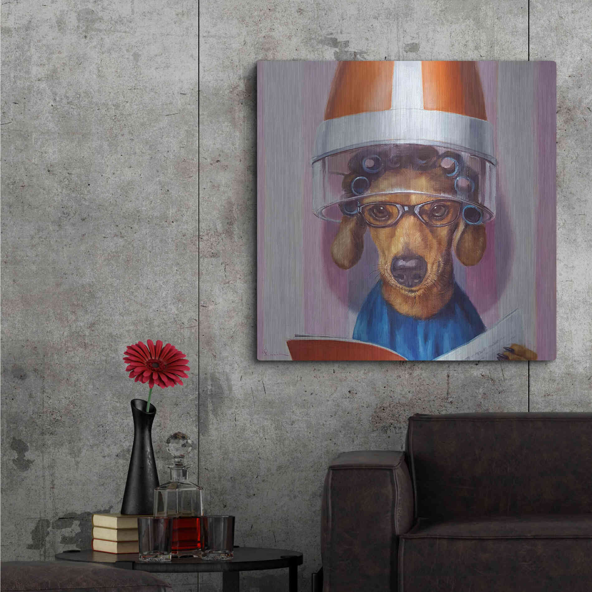 Luxe Metal Art 'Ms. Canela' by Lucia Heffernan, Metal Wall Art,36x36