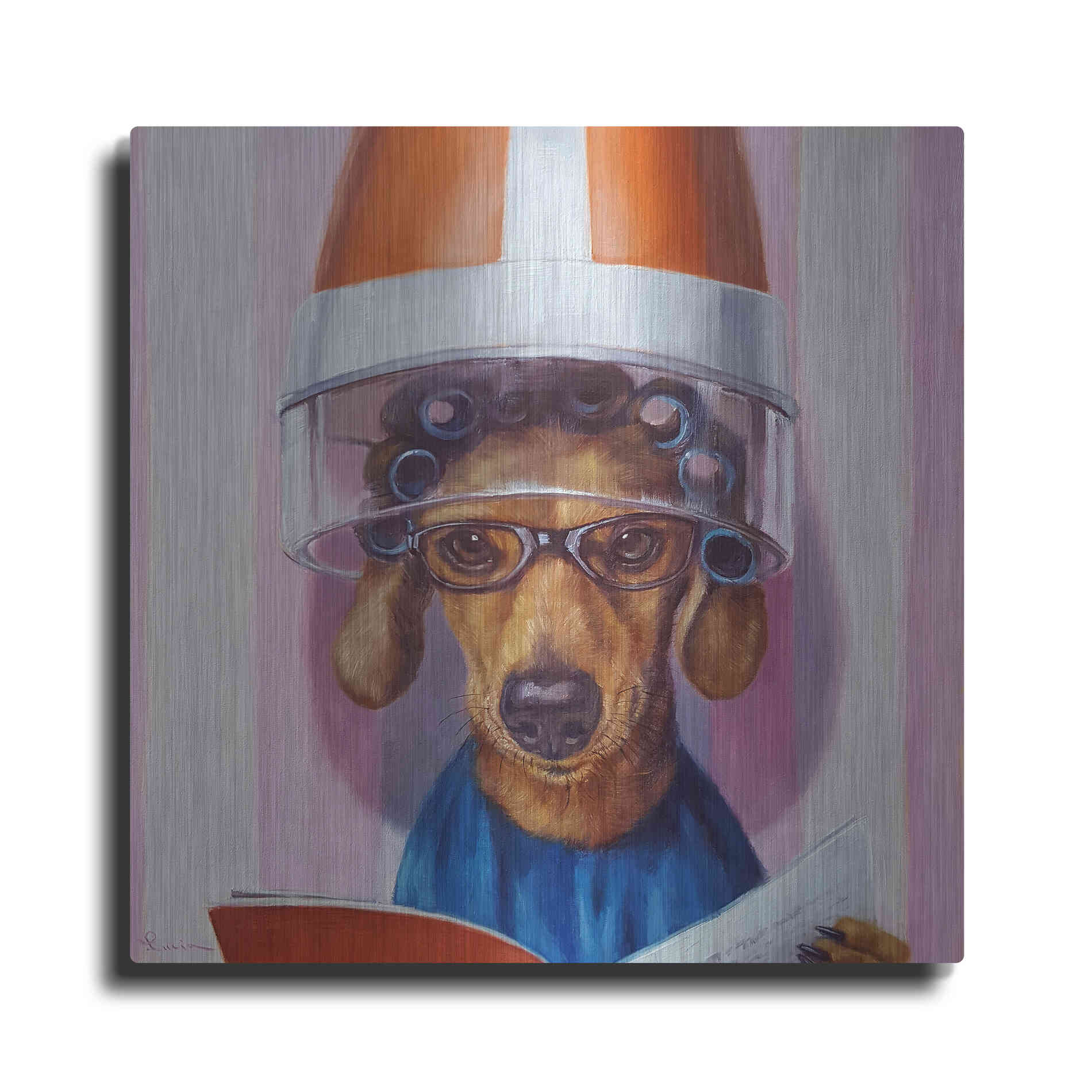 Luxe Metal Art 'Ms. Canela' by Lucia Heffernan, Metal Wall Art