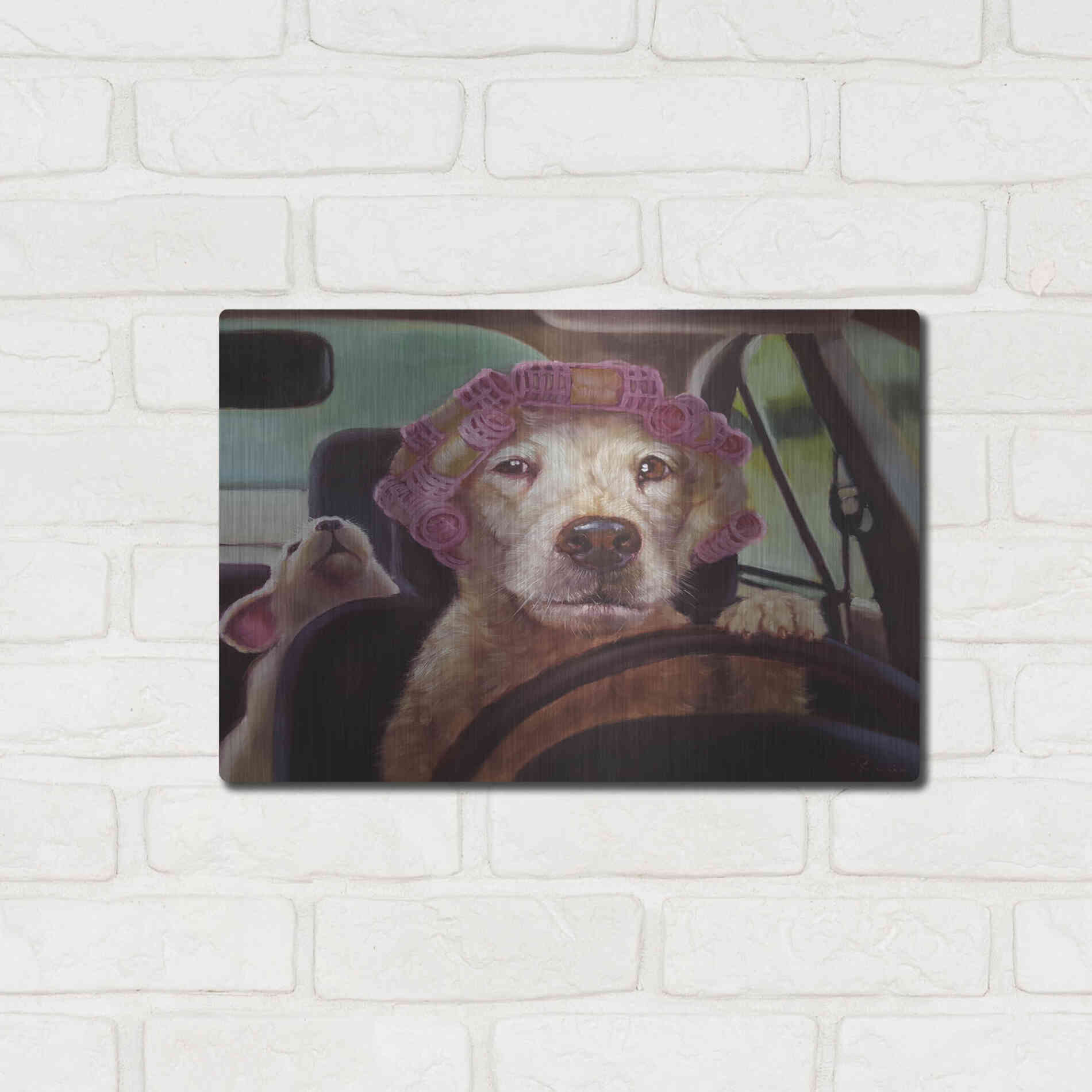 Luxe Metal Art 'Mommy Chauffeur' by Lucia Heffernan, Metal Wall Art,16x12