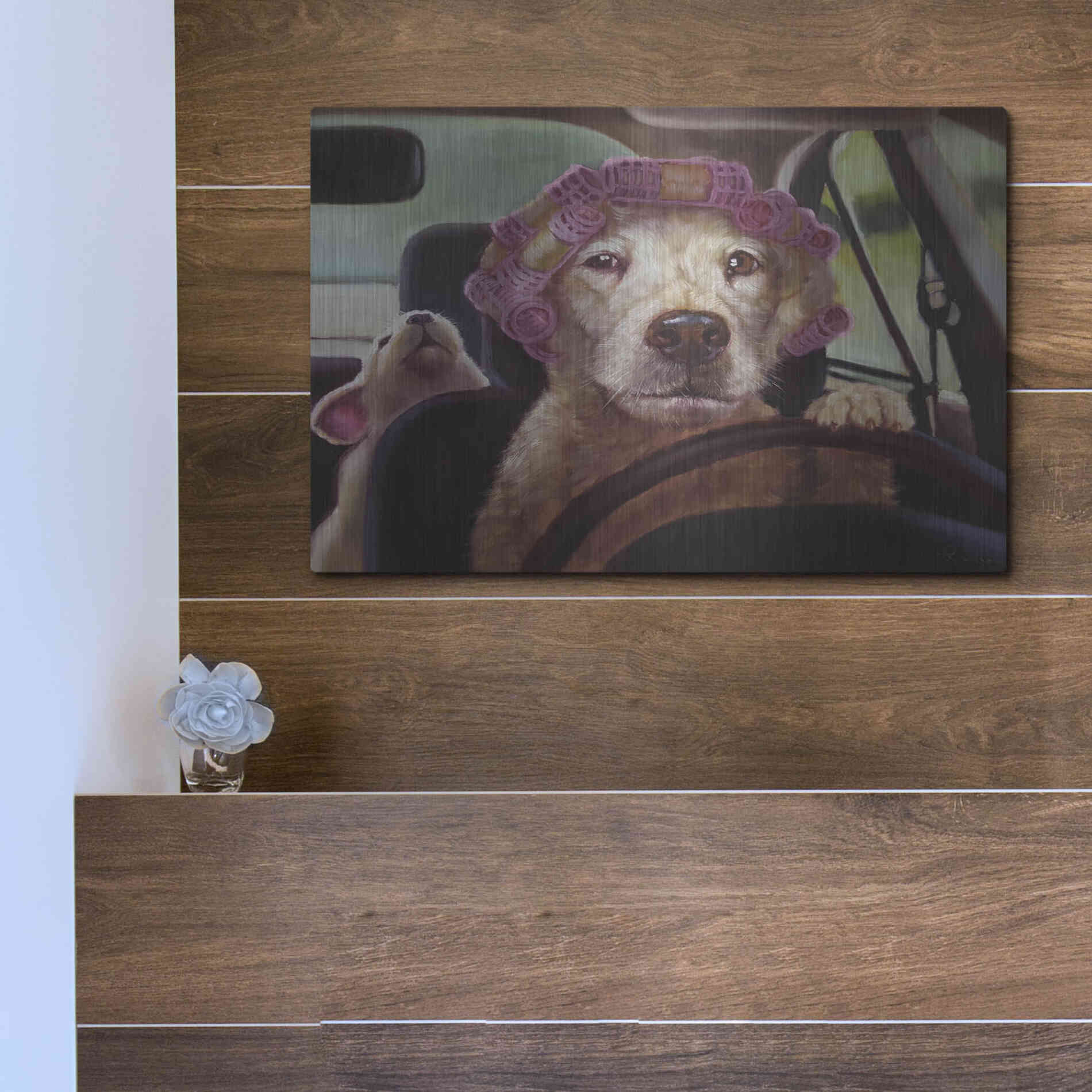 Luxe Metal Art 'Mommy Chauffeur' by Lucia Heffernan, Metal Wall Art,16x12