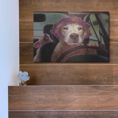 Luxe Metal Art 'Mommy Chauffeur' by Lucia Heffernan, Metal Wall Art,16x12