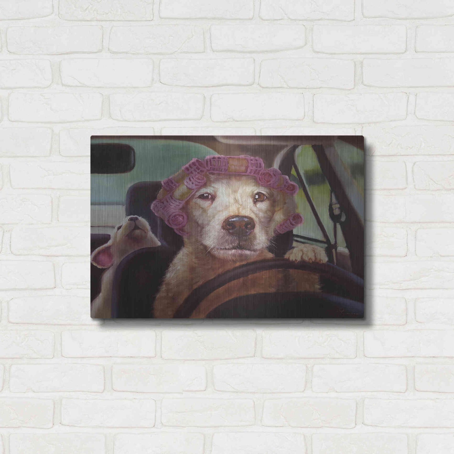 Luxe Metal Art 'Mommy Chauffeur' by Lucia Heffernan, Metal Wall Art,24x16