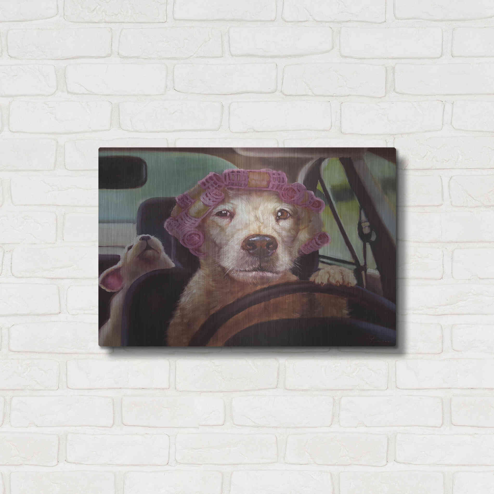 Luxe Metal Art 'Mommy Chauffeur' by Lucia Heffernan, Metal Wall Art,24x16