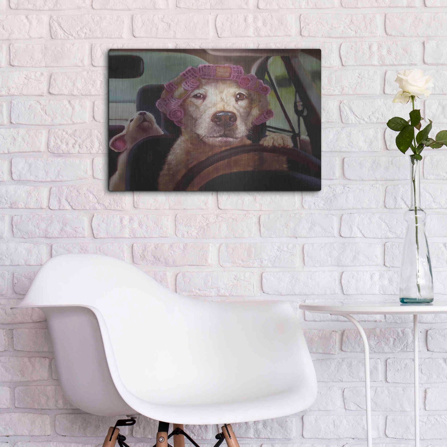 Luxe Metal Art 'Mommy Chauffeur' by Lucia Heffernan, Metal Wall Art,24x16