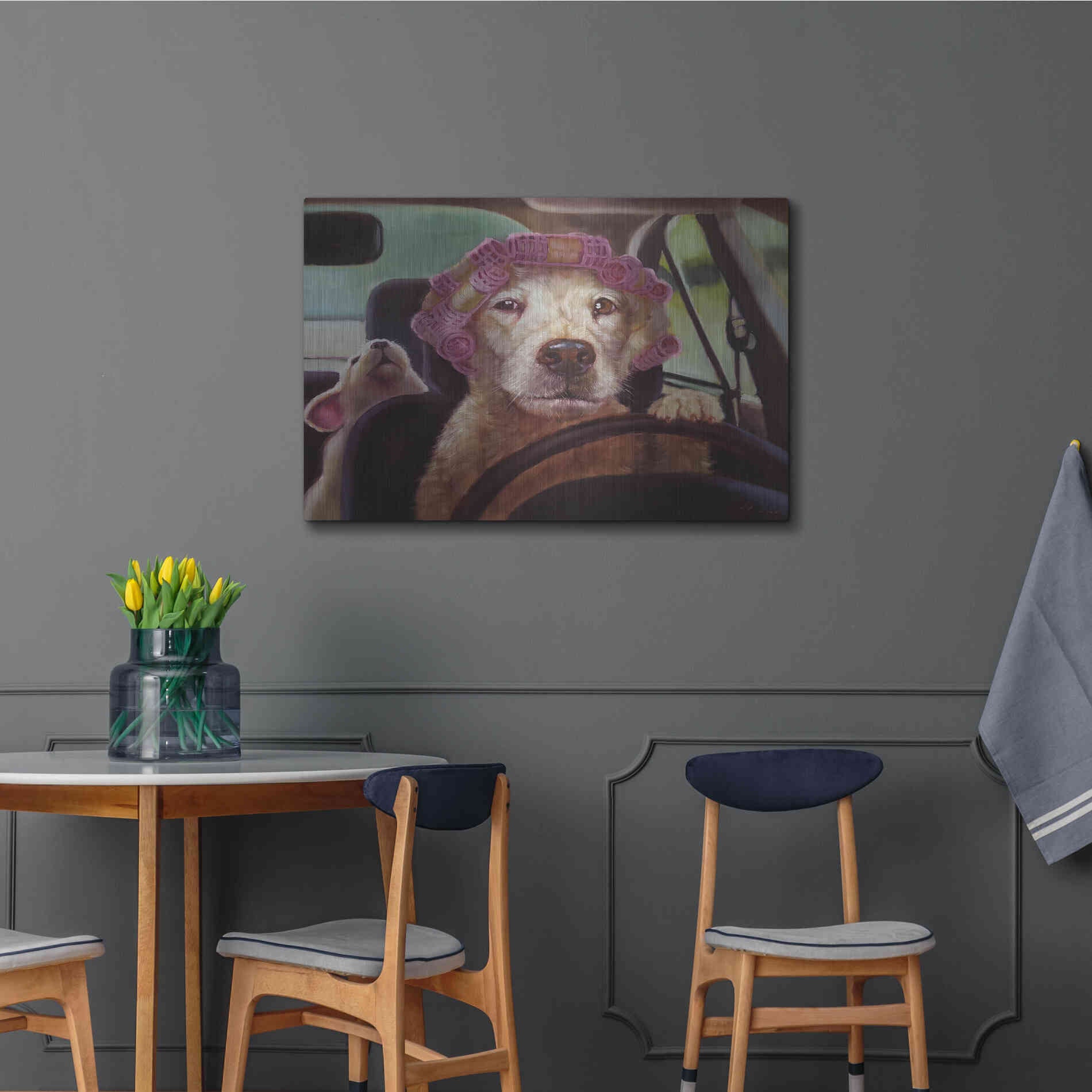 Luxe Metal Art 'Mommy Chauffeur' by Lucia Heffernan, Metal Wall Art,36x24