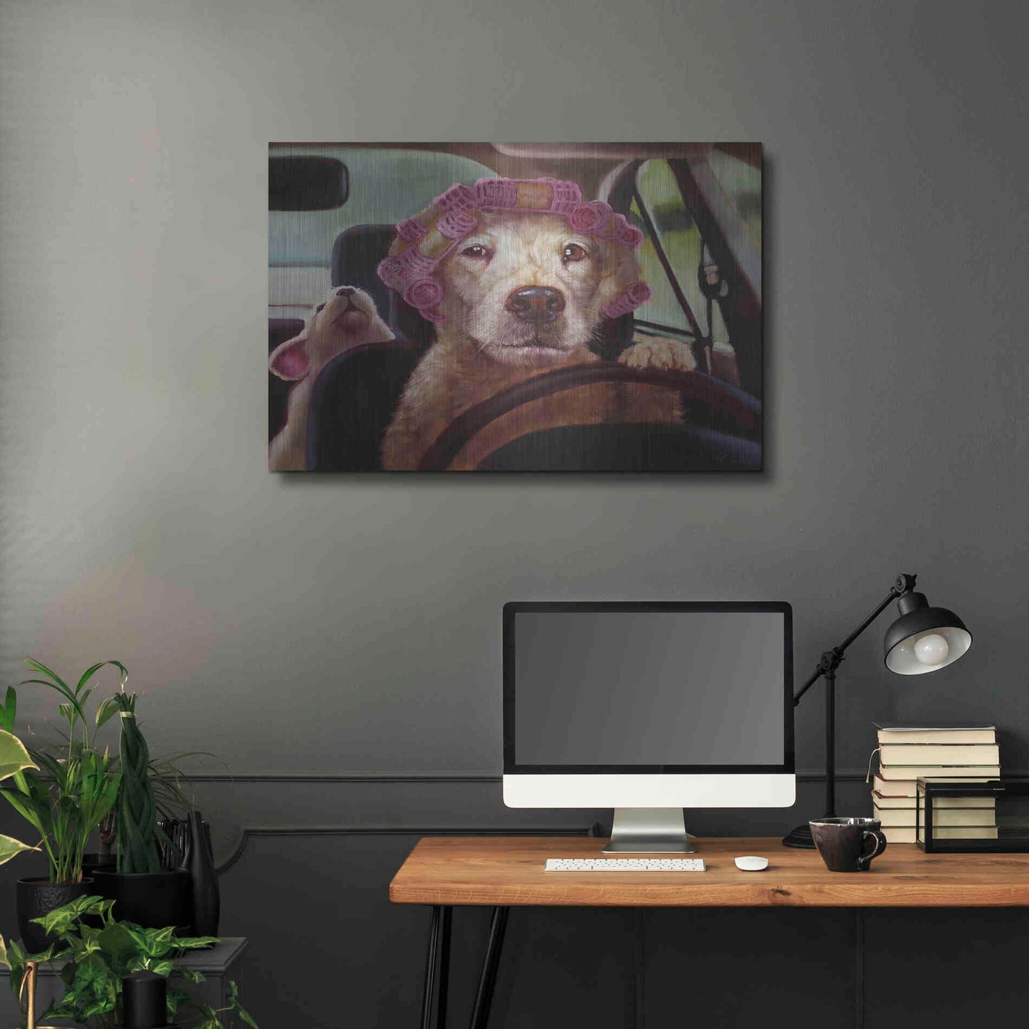 Luxe Metal Art 'Mommy Chauffeur' by Lucia Heffernan, Metal Wall Art,36x24