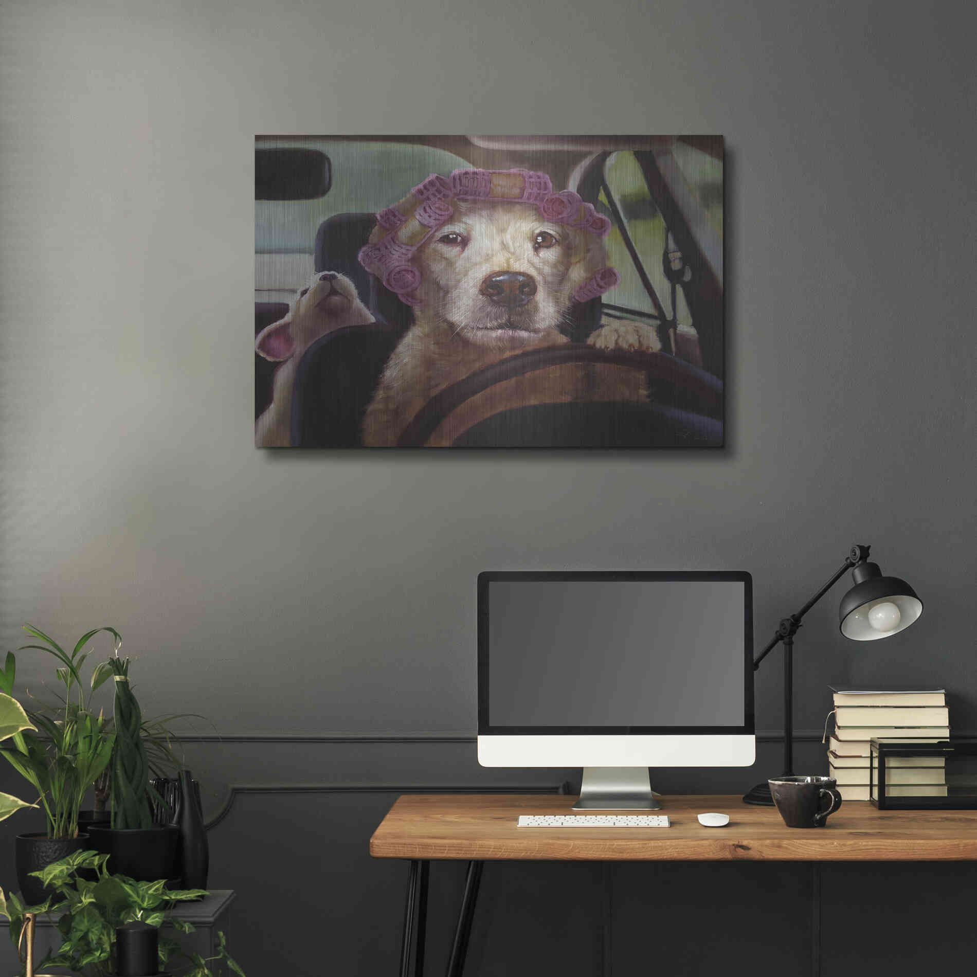 Luxe Metal Art 'Mommy Chauffeur' by Lucia Heffernan, Metal Wall Art,36x24