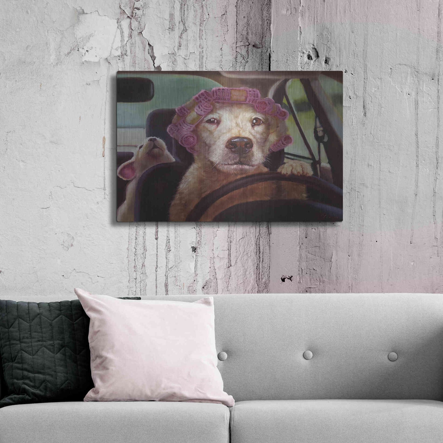 Luxe Metal Art 'Mommy Chauffeur' by Lucia Heffernan, Metal Wall Art,36x24