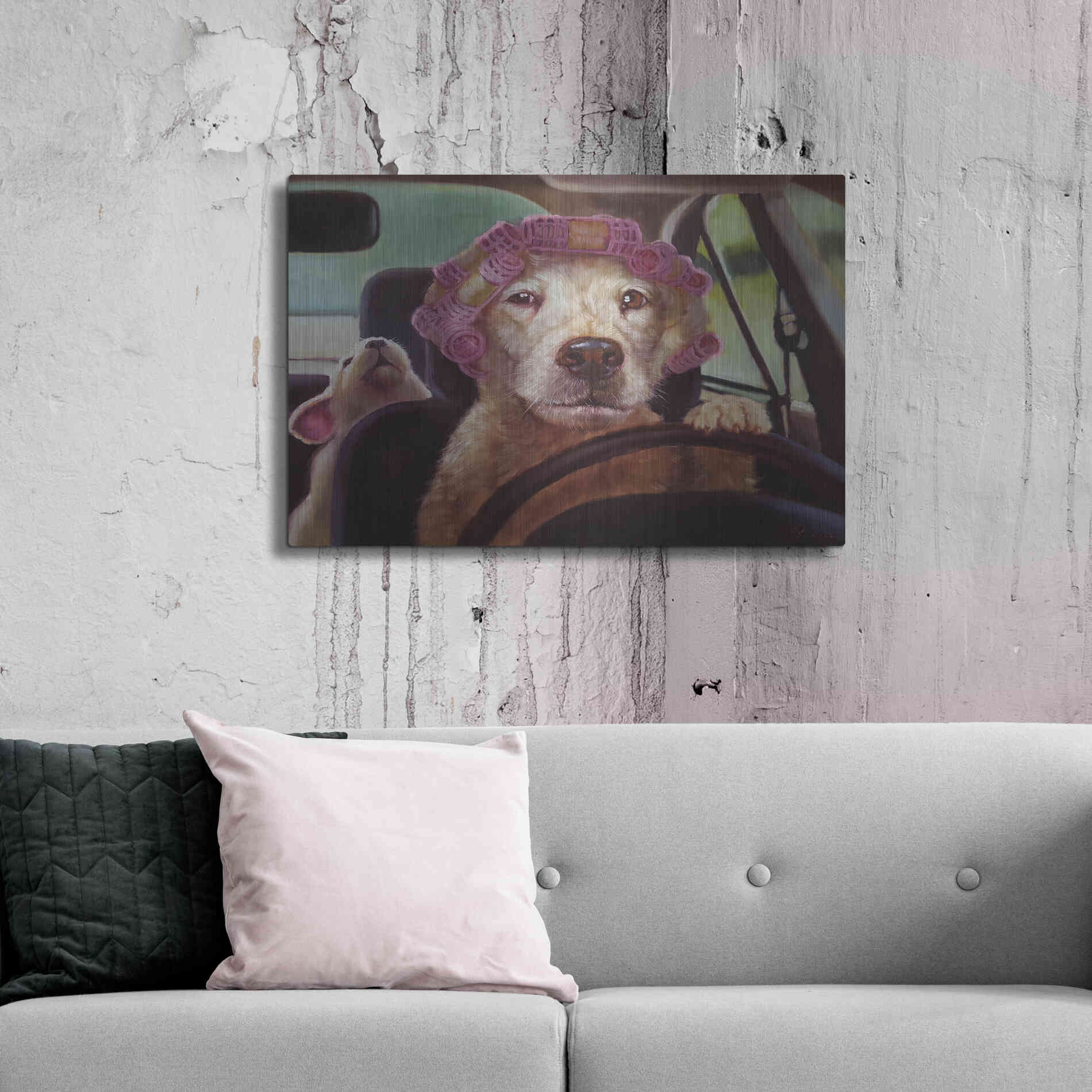 Luxe Metal Art 'Mommy Chauffeur' by Lucia Heffernan, Metal Wall Art,36x24