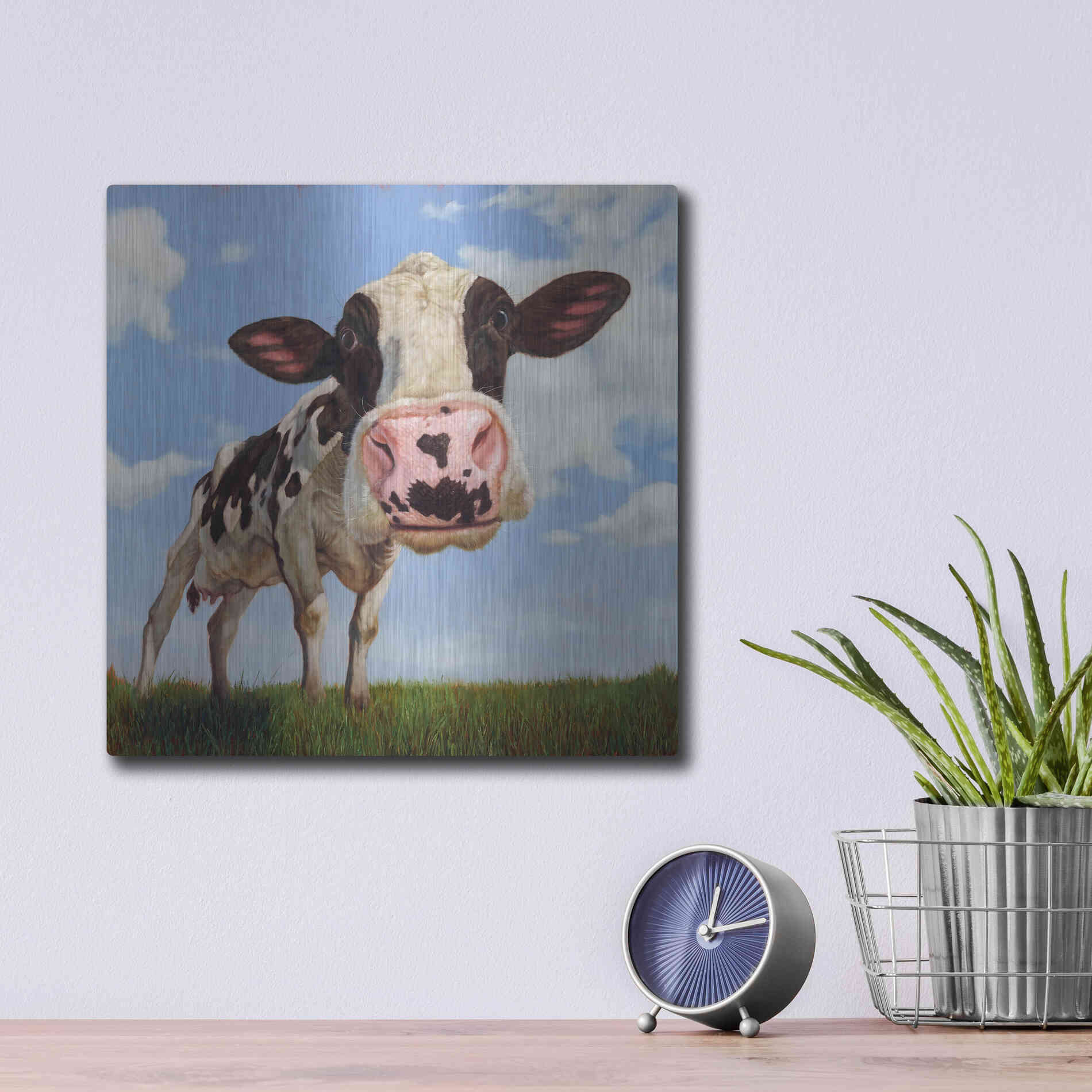 Luxe Metal Art 'Penelope' by Lucia Heffernan, Metal Wall Art,12x12