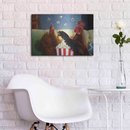 Luxe Metal Art 'Popcorn Chickens' by Lucia Heffernan, Metal Wall Art,24x16